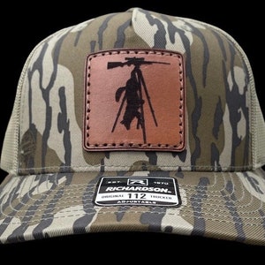 Coyote/Night Hunting SEWN ON Leather Patch Hat | Genuine Leather | Richardson 112