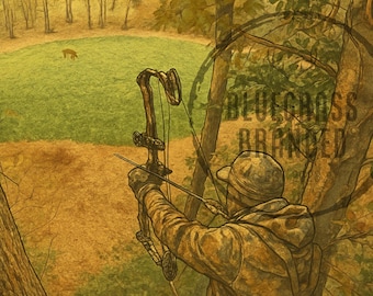 Bow Hunter in Treestand  PNG Digital File only