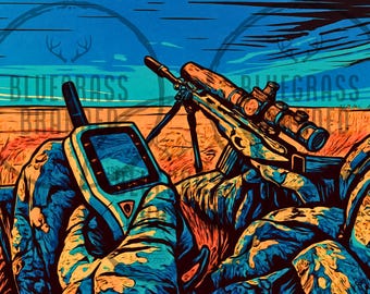 Coyote Hunting PNG Digital File only