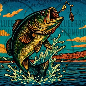 Large Mouth Bass PNG Digital File only