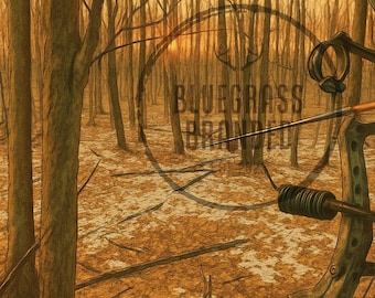 Bow Hanging in Treestand  PNG Digital File only