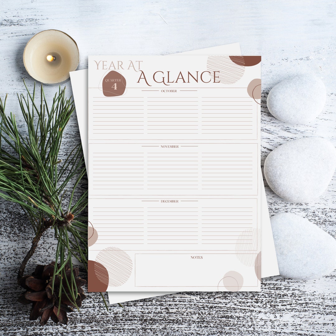 Aesthetically Pleasing Year at A Glance Planner| Successfully Plan Your ...