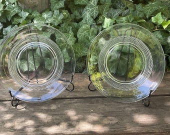 Duncan Miller Teardrop 5301 301 Clear DuncnLuncheon Plate -- set of 2