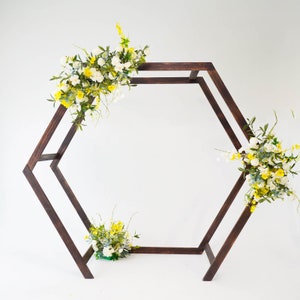 7ftx8.5ft Heavy Duty Dual Hexagonal Wooden Arch Backdrop Stand