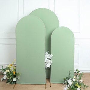 Set of 3 | Matte Spandex Fitted Flower Arch Covers For Round Top Chiara Backdrop Stands - 5ft, 6ft, 7ft