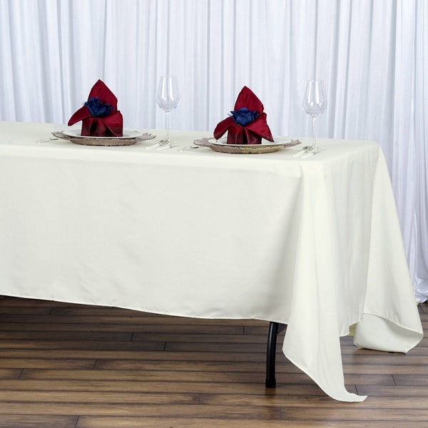 72" x 120" 200 GSM Seamless Premium Polyester Rectangular Tablecloth