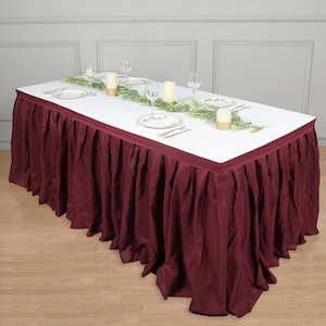 14FT Pleated Polyester Table Skirt, Banquet Folding Table Skirt - Etsy