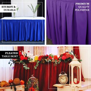 14FT Pleated Polyester Table Skirt, Banquet Folding Table Skirt - Etsy