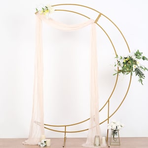 7.5ft Gold Metal Crescent Moon Wedding Arch Stand, Curved Flower Balloon Frame