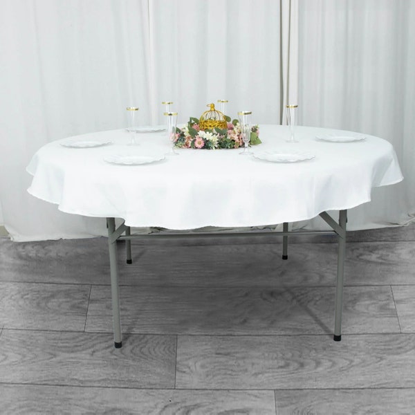 70" 200 GSM Seamless Premium Polyester Round Tablecloth