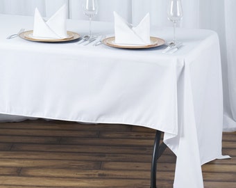 60" x 126" 200 GSM Seamless Premium Polyester Rectangular Tablecloth