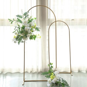 5ft Gold Metal Arch Chiara Backdrop Stand Floral Display Frame With Round Top