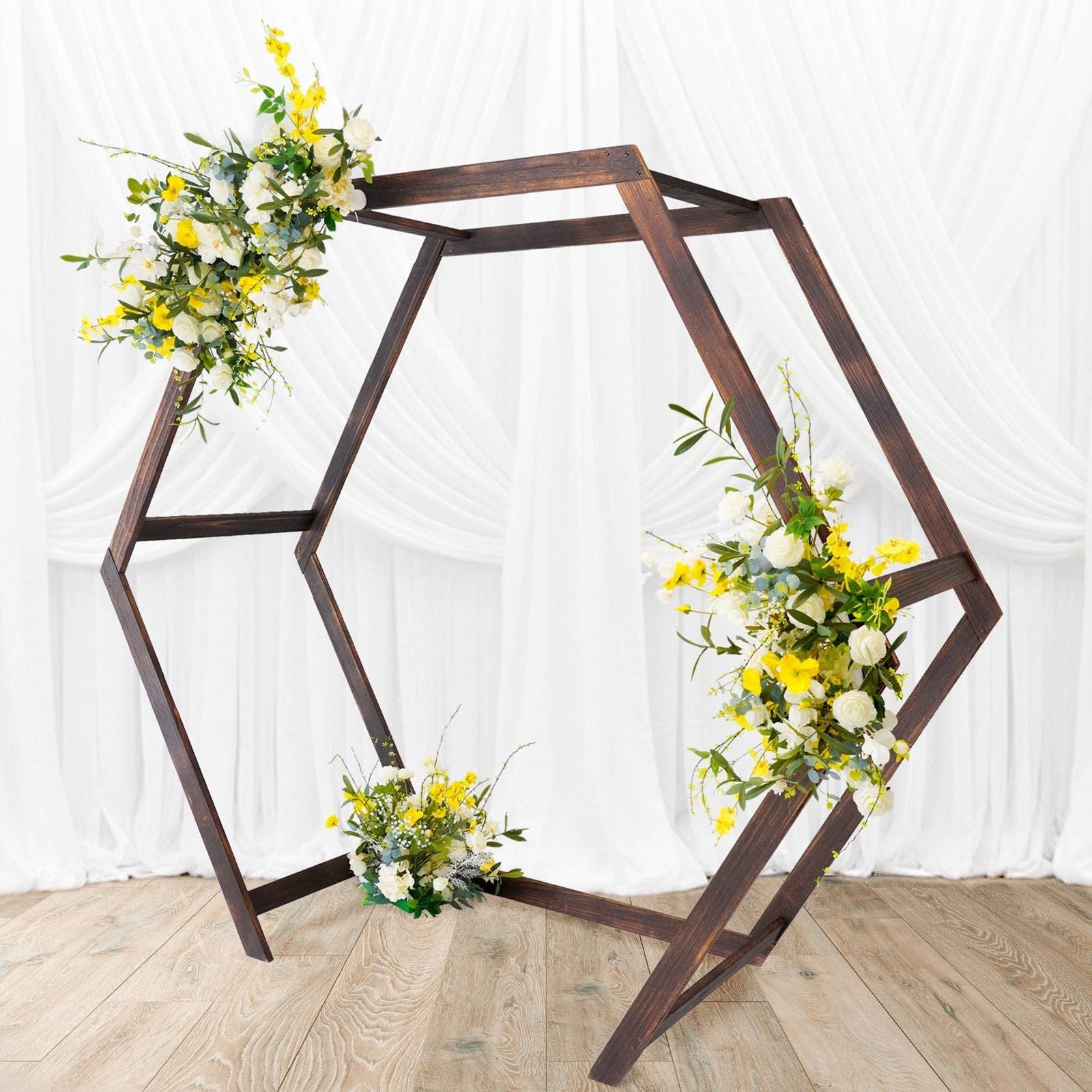 7ftx8.5ft Heavy Duty Dual Hexagonal Wooden Arch Backdrop Stand - Etsy