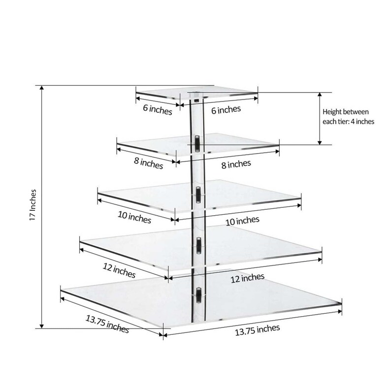 Square Clear Heavy Duty Acrylic Riser Plastic Display Stand Etsy