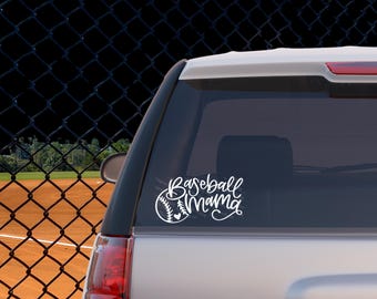 Baseball Mama Decal, Baseball Mom Car Sticker, Sports Vinyl Window Decal, Laptop Tumbler Sticker Gift