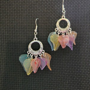 Pendientes de candelabro de hoja real