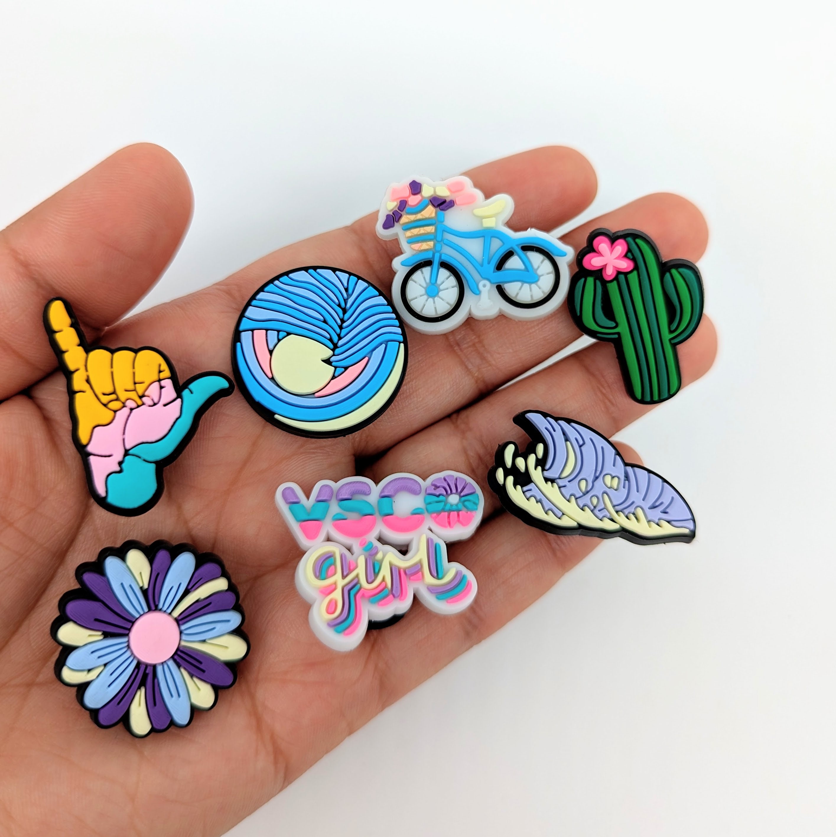 Rainbow and Flowers Shoe Charms Summer Fun Croc Charms Jibbitz for