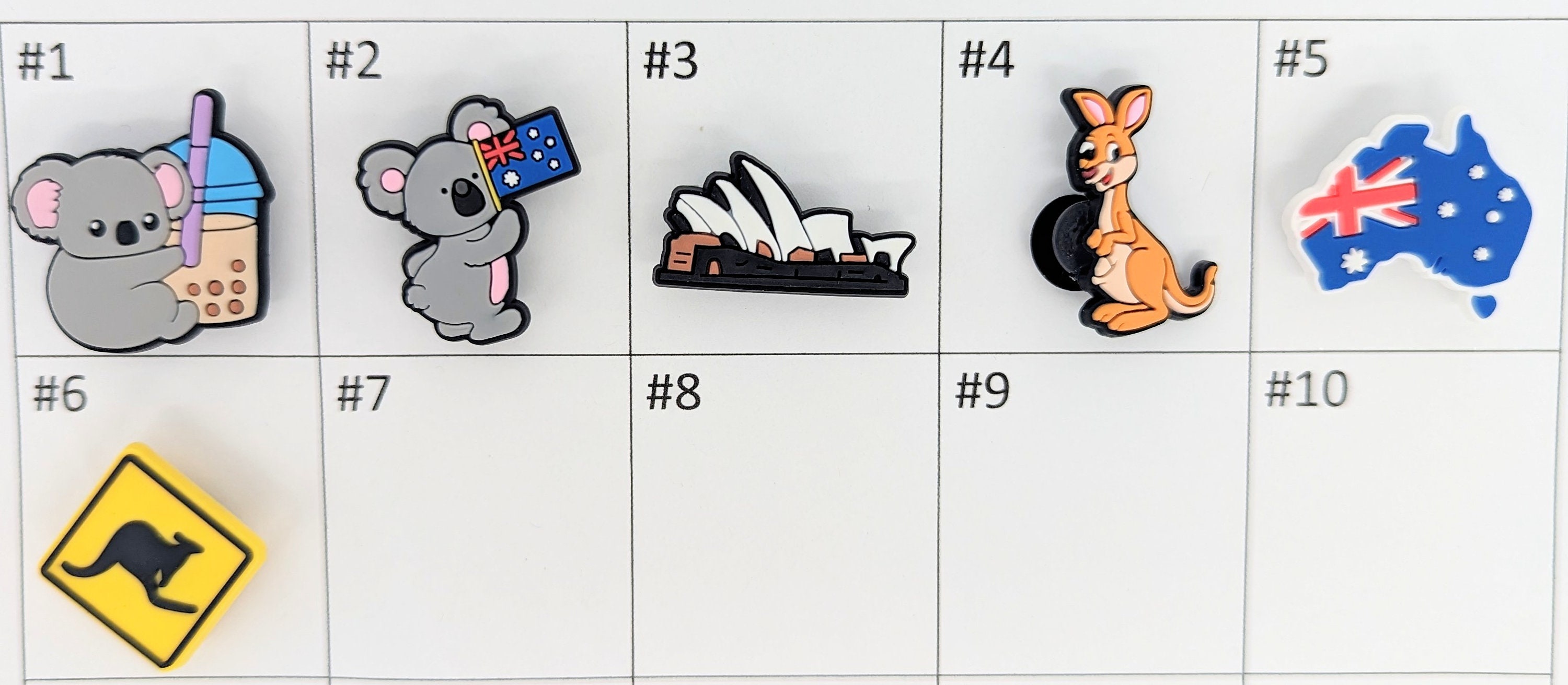 Australia Inspired Shoe Charms Kangaroo Sign Koala Crocs Charms Jibbitz