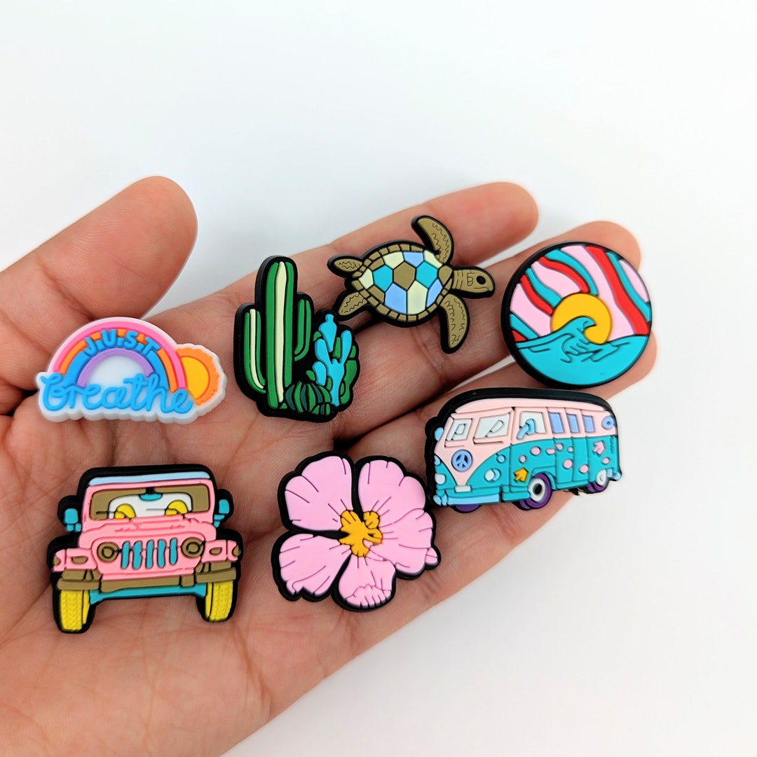 Rainbow and Flowers Shoe Charms Summer Fun Croc Charms Jibbitz for