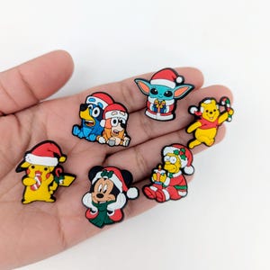 Kids Christmas Cartoon Theme Croc Charms for Kids - Shoe Charms - Jibbitz - Bluey Micky Yoda Scooby Dog Shoe Pin Badge - Fashion Accessories