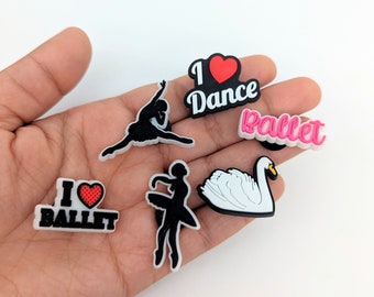 Ballet Dance Shoe Charms | Ballet Dress Shoes Crocs Charms | Jibbitz for Crocs | Shoe Clips | Croc Pins Badge | Ballet Dancing Gifts