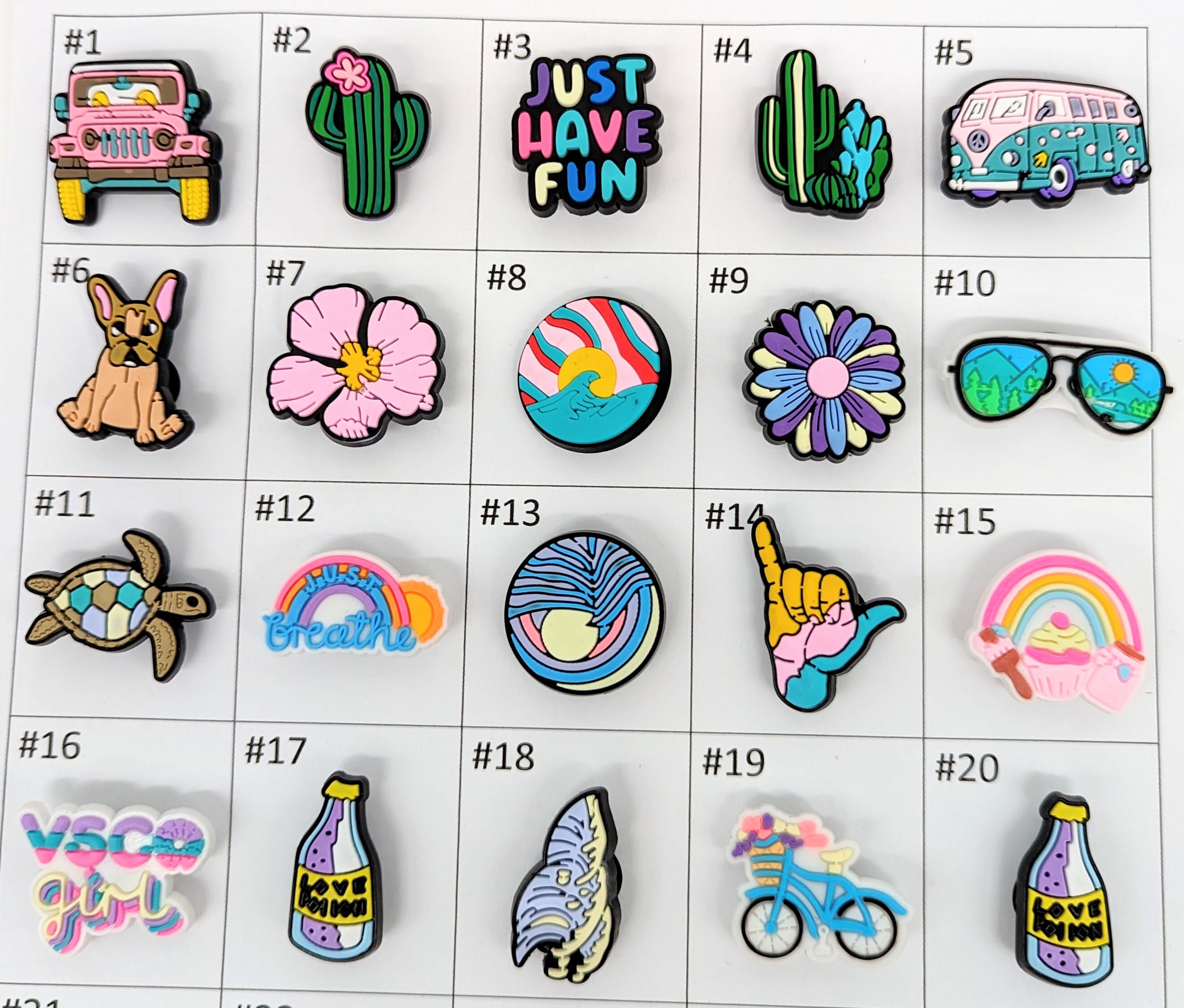 Rainbow and Flowers Shoe Charms Summer Fun Croc Charms Jibbitz for