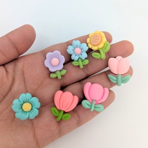 Colourful Flowers Shoe Charms | Daisy Sunflower Tulip Crocs Charms | Jibbitz for Crocs | Garden Croc Pins Badge | Fashion Charms