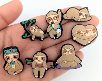 Sloth Lovers Shoe Charms | Animal Crocs Charms | Jibbitz for Crocs | Shoe Clips | Croc Pins | Shoe Badge