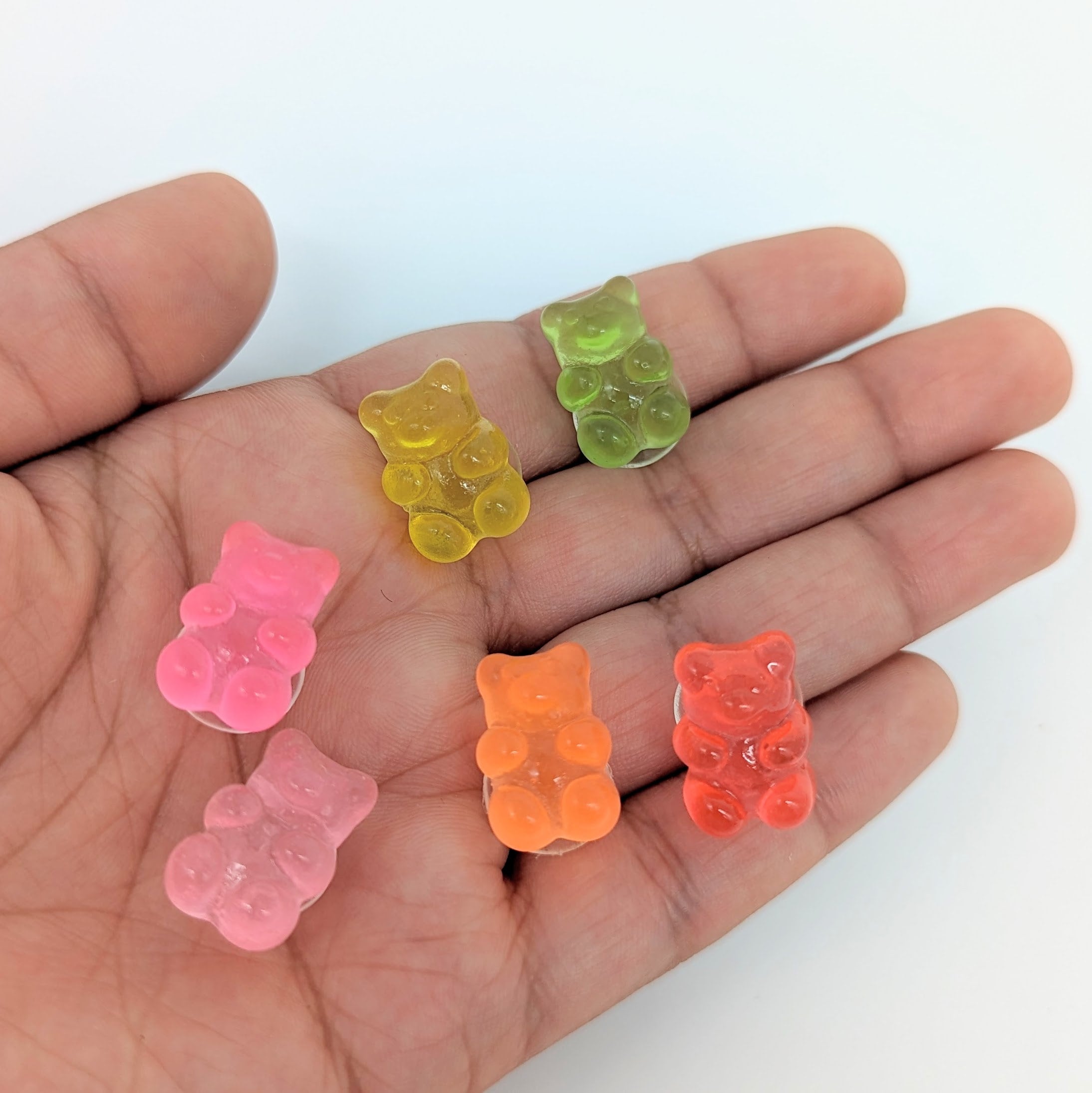 Gummy Bear Shoe Charms | Pink Yellow Green Blue Black White