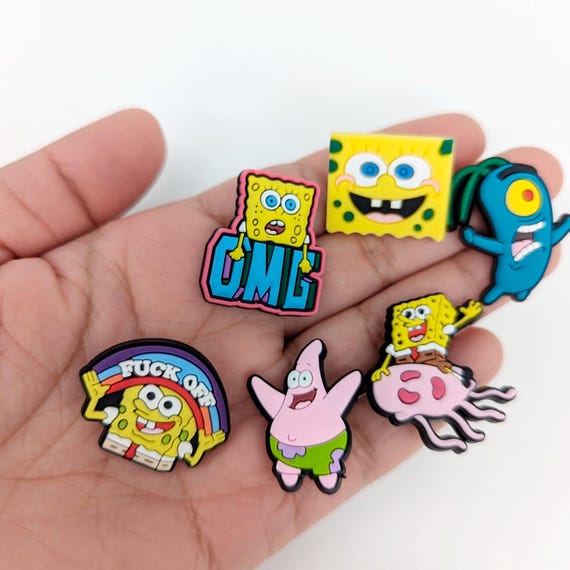 spongebob and patrick croc charms