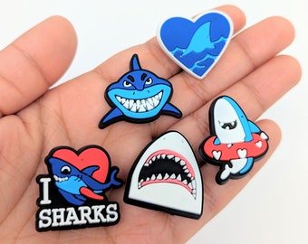 Shark Shoe Charms | Sea Animal Fish Croc Charms | Jibbitz for Crocs |  Love Baby Daddy Shark Charms | Crocs Pin | Shoe Badge