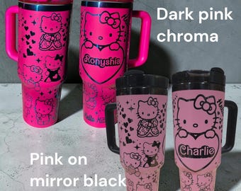 Custom HK 40oz Tumbler — Personalized Laser Engraved Stanley Cup or Dupe, Gift for Her, Christmas Gift, Back to School Gift