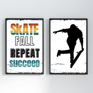 Skateboard Wall Art Skateboard Print Skateboard Decor Skateboard Poster Printable Boy Room Decor Skateboard Sports Wall Art for Boys Bedroom