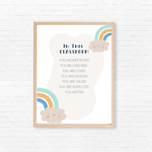 Educational Posters Boho Classroom Decor Rules Poster Homeschool Prints ...