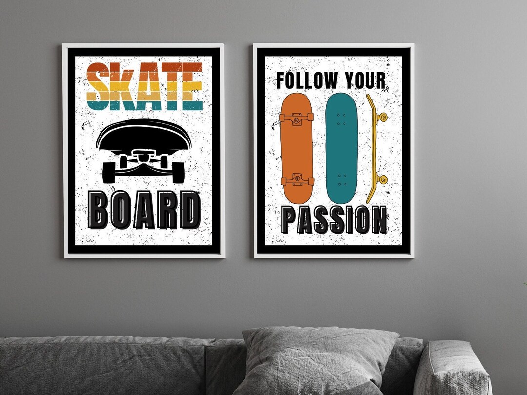 Skateboard Wall Art Skateboard Print Skateboard Decor Skateboard Poster ...