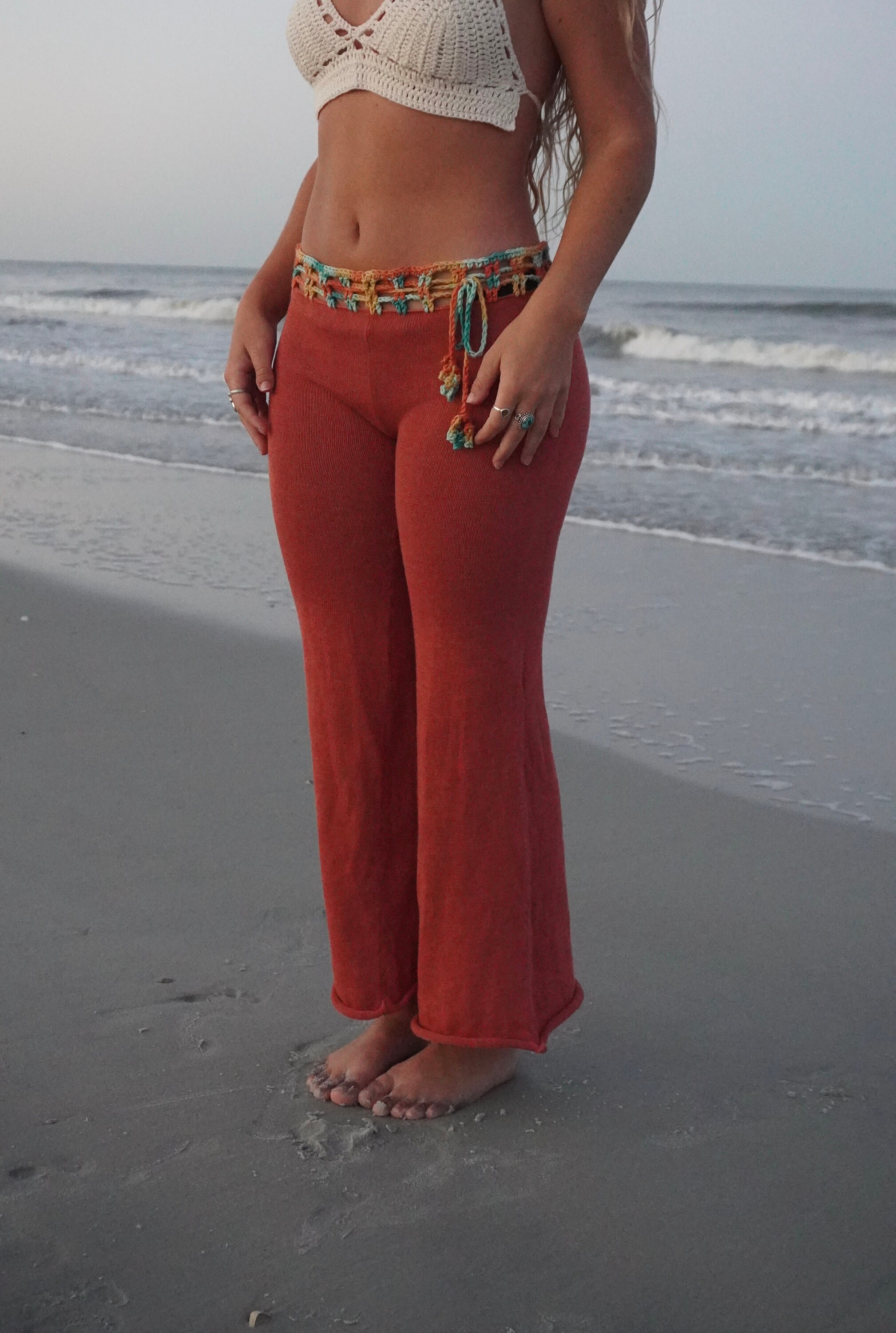 Crochet High Waist Beach Pants main image 0