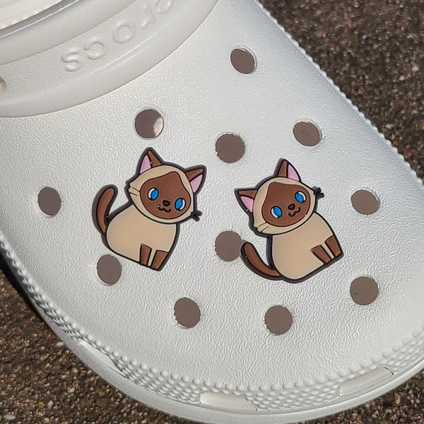 ONE Happy Siamese Cat Shoe Charm / Cute / Cat / Fun / Kids / Cartoon / Housecat / Short hair cat