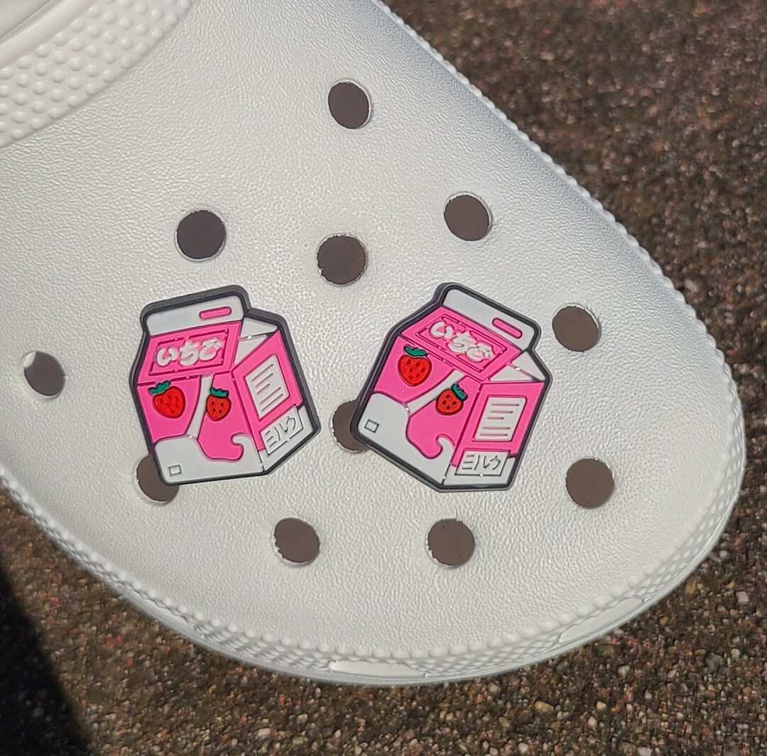 ONE Japanese Strawberry Milk Carton Croc Shoe Charm / Pink / Etsy