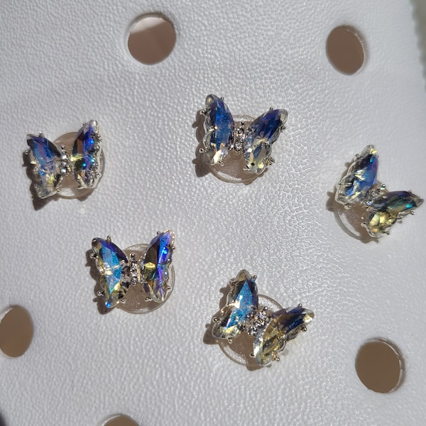 ONE Petite Opal Butterfly Gem Shoe Charm / Cute / Handmade / Luxury / Opulent / Y2K / Jewelry / Gift / Bling