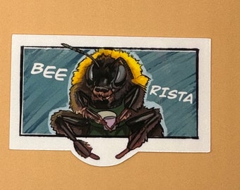 Beerista, Bee Barista Glossy  Sticker