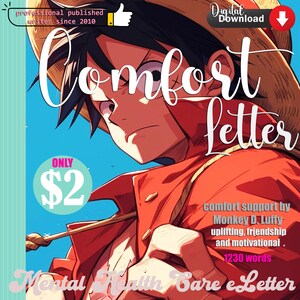 Comfort Email from "King of Pirate" "LU-FF-Y" | 1230 Words | Instant DOWNLOAD