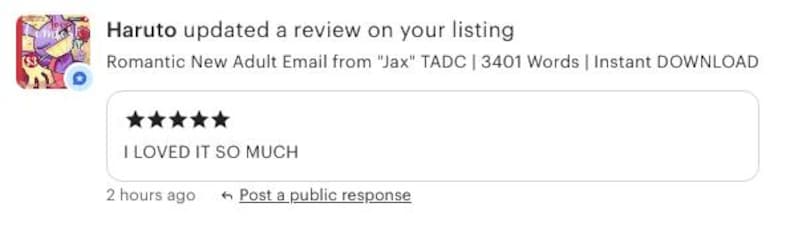 Email romantica per adulti da "Jax" TADC / 3401 parole / DOWNLOAD immediato immagine 16
