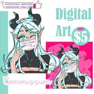 Custom Emotes Anime Portrait | Your OC or Fictional Characters | Couple | Pet | Digital Art Commission | ORIGINAL Art Style | Cute Painting