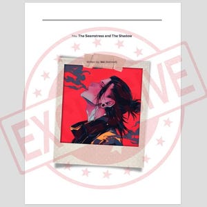 May include: A book cover featuring an illustration of a person with dark hair and a ponytail, exhaling smoke against a red background. The title "The Seamstress and The Shadow" and the author's name are visible.