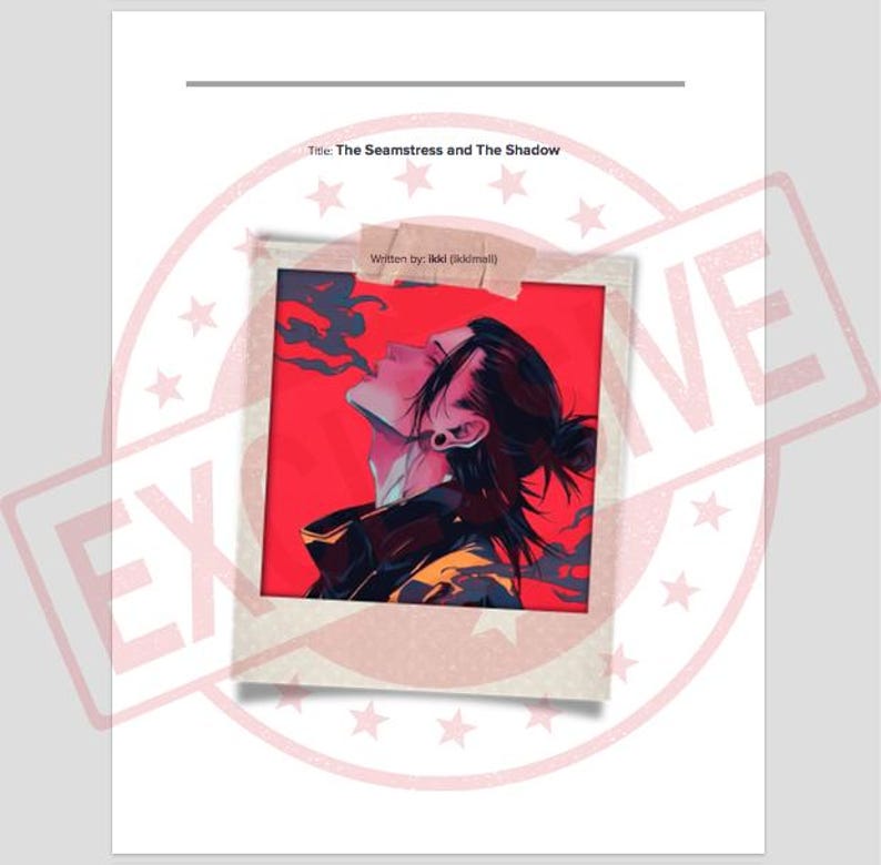 May include: A book cover featuring an illustration of a person with dark hair and a ponytail, exhaling smoke against a red background. The title "The Seamstress and The Shadow" and the author's name are visible.