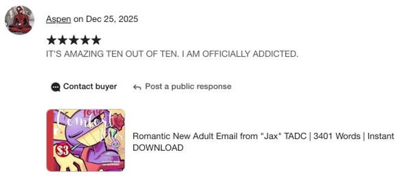 Email romantica per adulti da "Jax" TADC / 3401 parole / DOWNLOAD immediato immagine 7