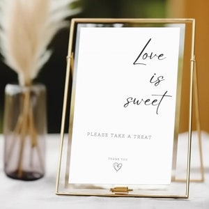 Love is Sweet Sign Printable: Minimalist Wedding Favor (Digital Download)