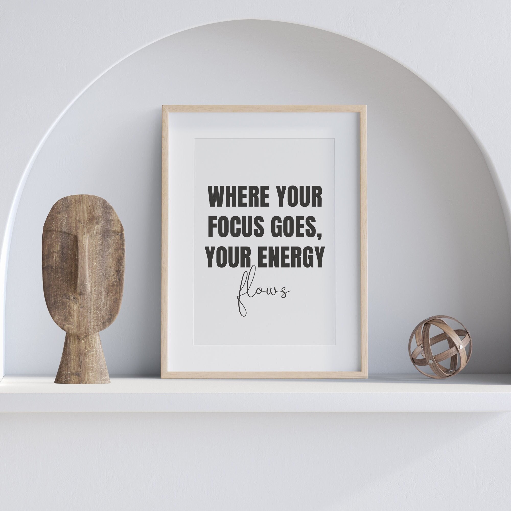 Black and white quotes, Printable wall quotes, Typography quotes, Energy Flows wall art, Home Decor, Printable saying, Motivational quote