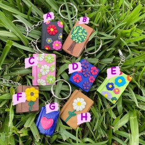Polymer Clay Notebook Charms, Enchanted book charms, fairy core books, cottage core charms