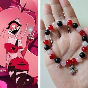 Hazbin Hotel Cherri Bomb Gemstone Bracelet